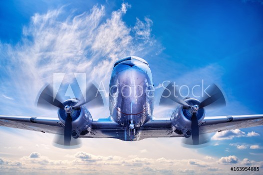 Picture of old aircraft in the sky